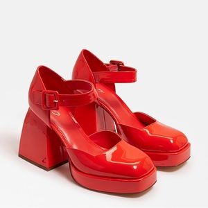 CIRCUS NY by SAM EDELMAN Karlie Blocked Heel in Red/Orange Poppy